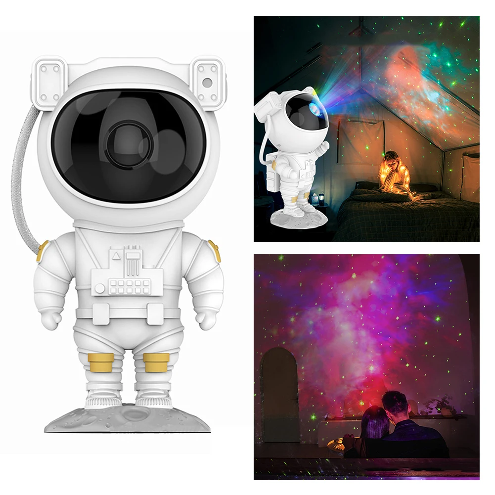 

USB Astronaut Galaxy Starry Sky Projector Night Lights Bedroom Table Lamp Gypsophila Laser Projector Light Brightness Adjustable
