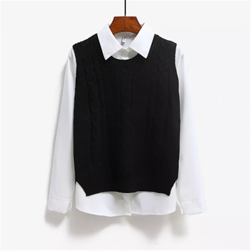 

New Jacket blazer vest2022 New Autumn Sleeveless Knitted Vest Women V-Neck Pullover Women Knitted Sweater Solid Casual Female