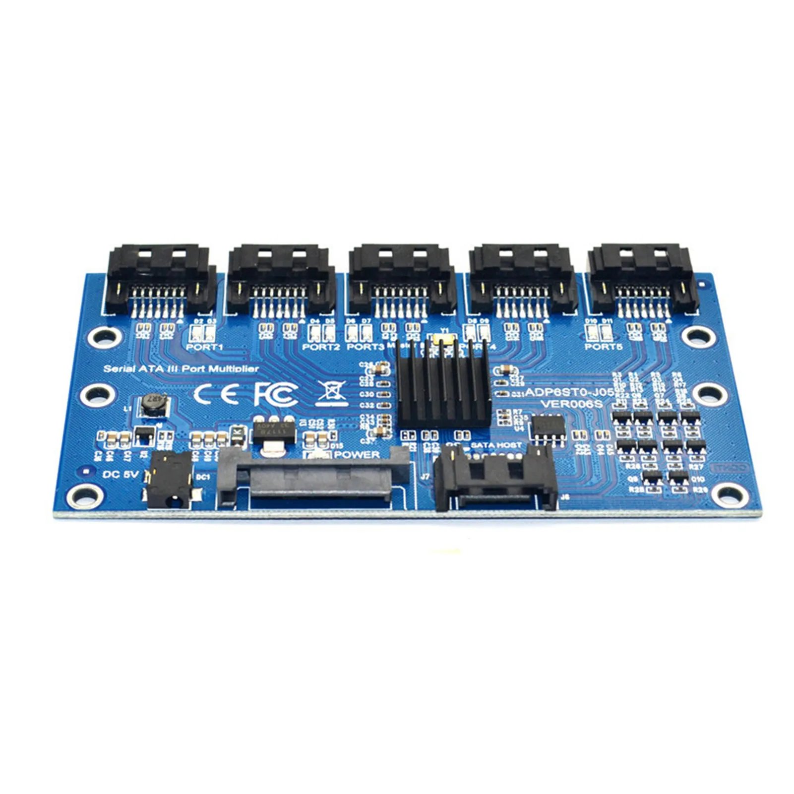 

SATA3.0 Expansion Card 1 To 5 Port SATA3.0 Motherboard 6Gbps Riser Hub Adapter Riser Card Converter Mining Board Adapter