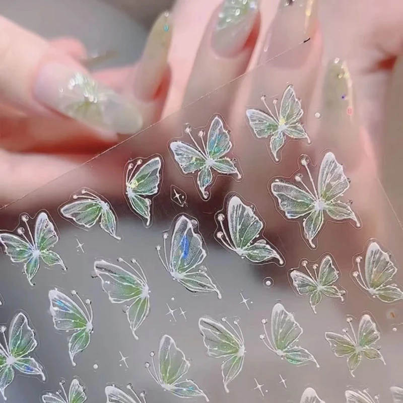 Фрагмент вспышки светлая бабочка высококачественные наклейки для ногтей