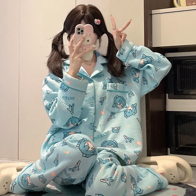 Милые милые женские пижамы в стиле аниме Hatsune Miku кавайный свободный кардиган с