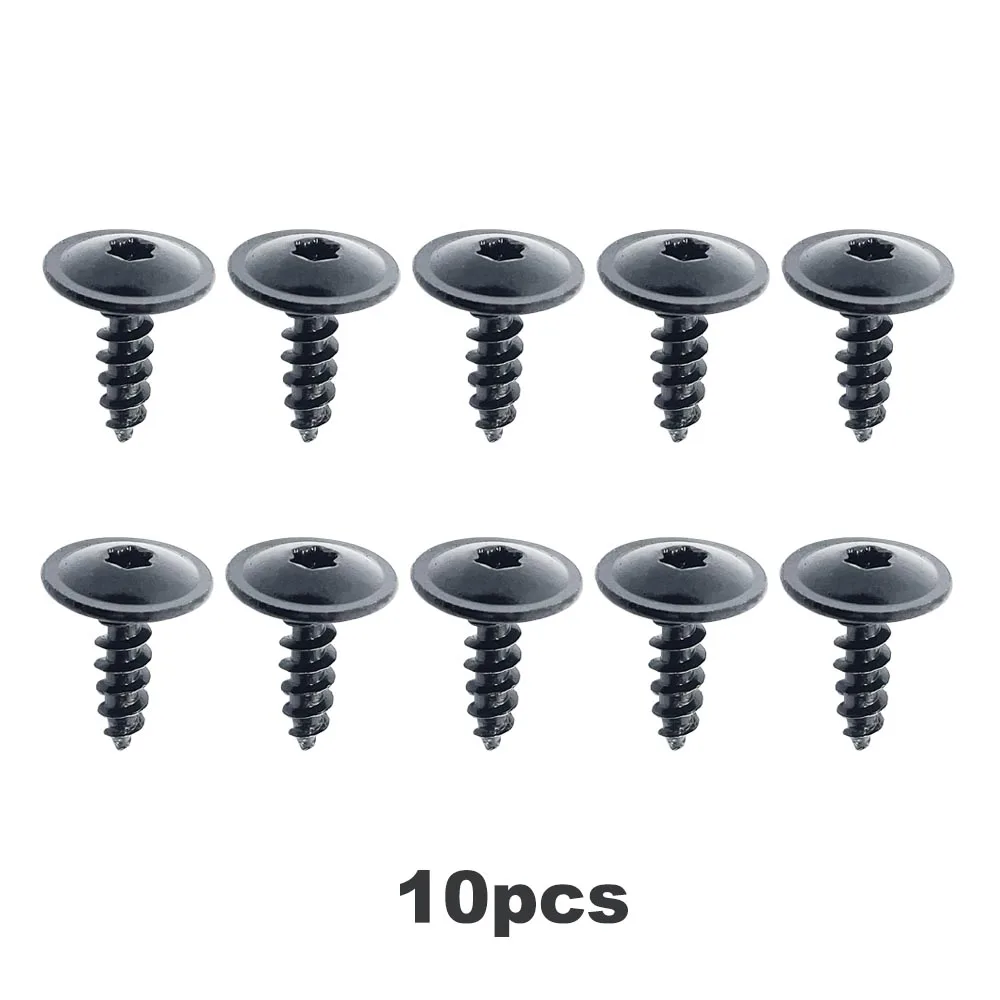

10 шт. черные саморезные винты с внутренней звездой и головкой M4.8 с большой головкой для автомобиля, мотоцикла, бампера, крыла, защита двигателя