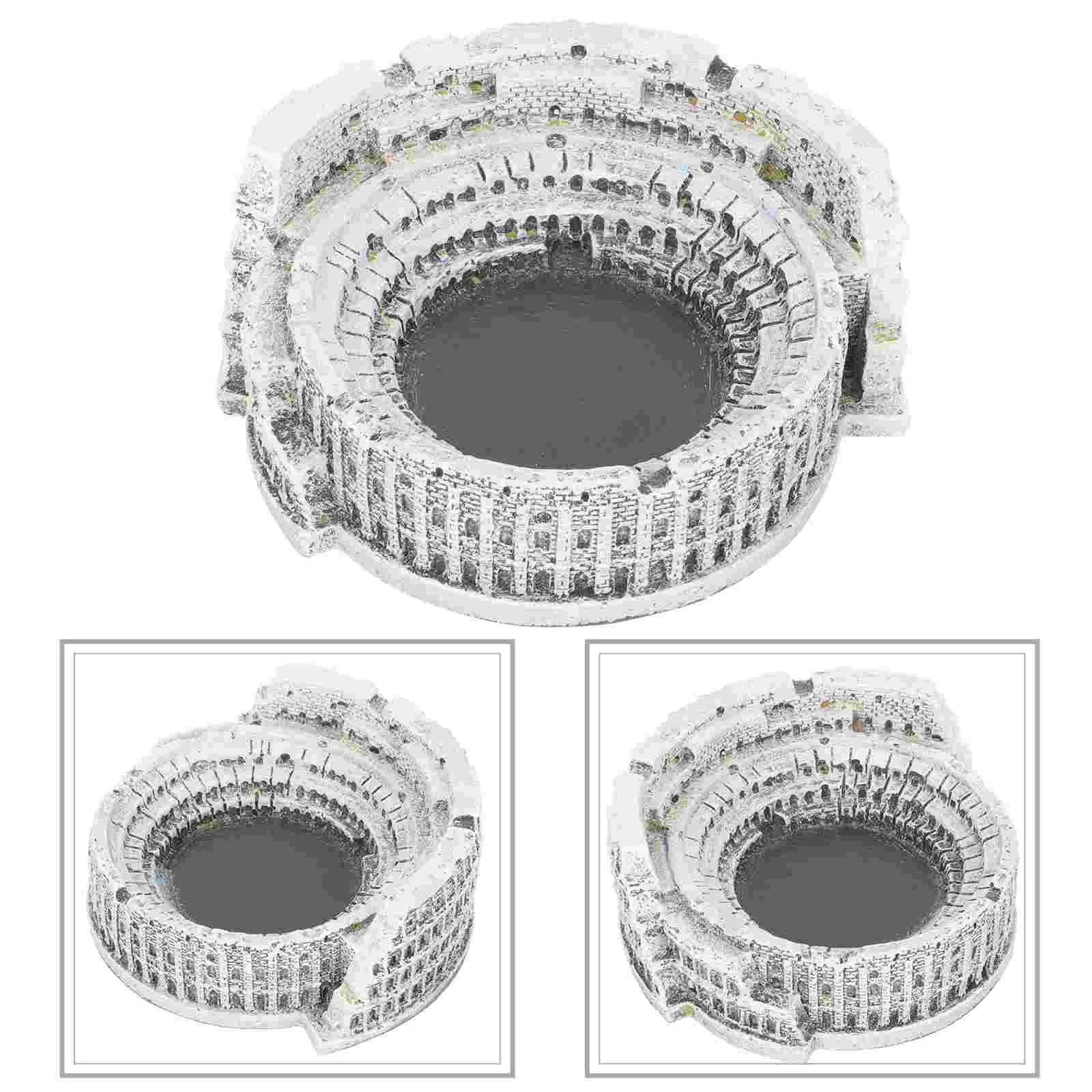 

Ashtray Ash Tables Centerpieces Retro Rome Colosseum Tray Roman Smoker Ancient Holder Model Silver Outdoor Fighting Field Cement
