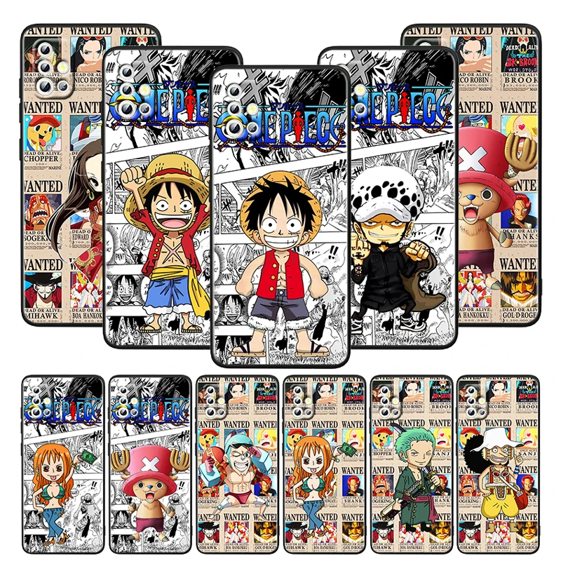 

One Piece Luffy Cute Anime For Samsung Galaxy A52S A72 A71 A52 A51 A12 A32 A21S 4G 5G Funda Soft TPU Black Phone Case Capa Cover