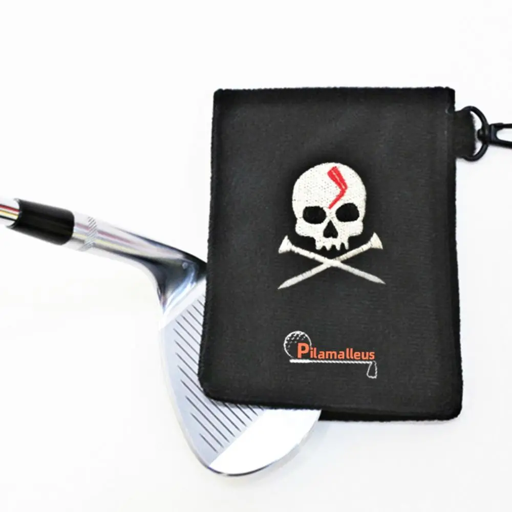 Cleans 15x10.5cm Skull Pattern Golf Club Wiping Cloth Mini Minimalist Design Golfer