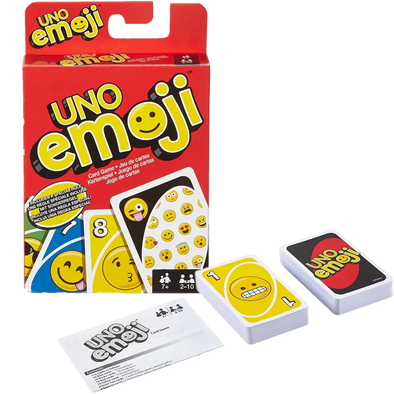 

UNO-Emojis Mattel Games Poker Card Game Basic Pack Genuine Family Funny Entertainment Board Fun Toy Gift Box Uno Card
