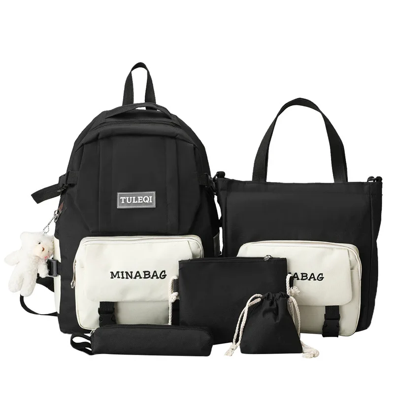 Комплект из 4 предметов, школьный рюкзак для девочек-подростков, школьная сумка средней школы, женский рюкзак, 2022, повседневный стиль коллед...