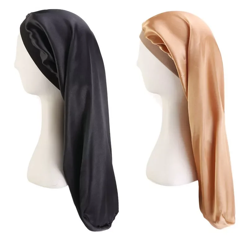 

NEW IN Wide Edge Satin bonnet Long Hair Hat Sleeping Hats Wrap Night Cap Hair Care Bonnet for Women Men Unisex Cap Bonnet