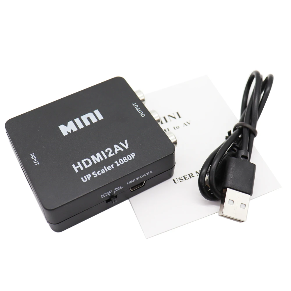 Композитный видеоконвертер MINI HDMI совместимый с RCA AV/CVBS HDMI2AV для ТВ VHS VCR DVD горячая