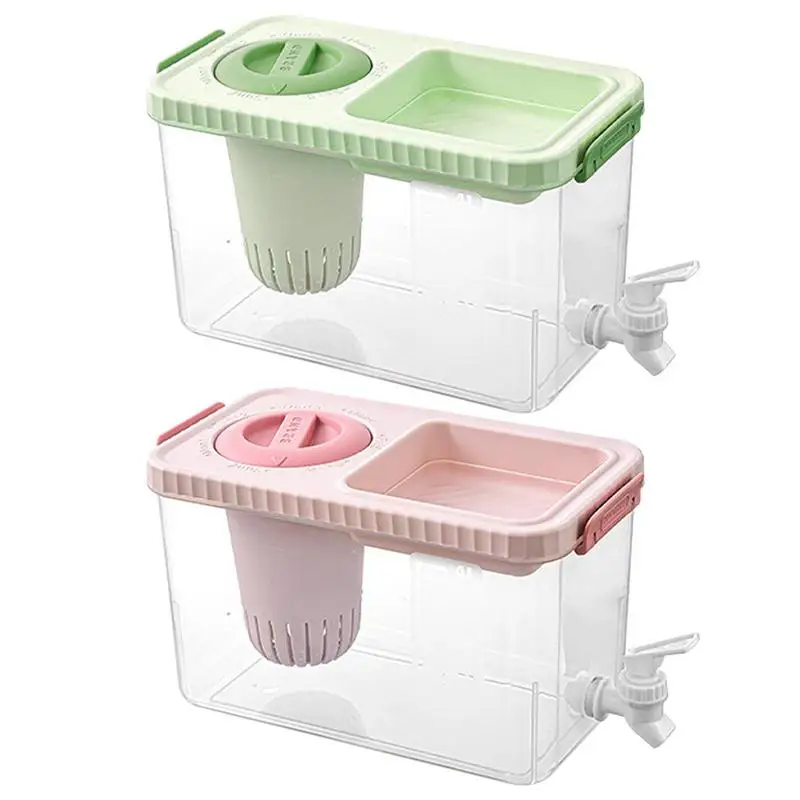 

Диспенсер для напитков на 4 л для холодильника, прозрачный контейнер большой емкости, пищевой корпус, портативный герметичный, с краном для вечеринок