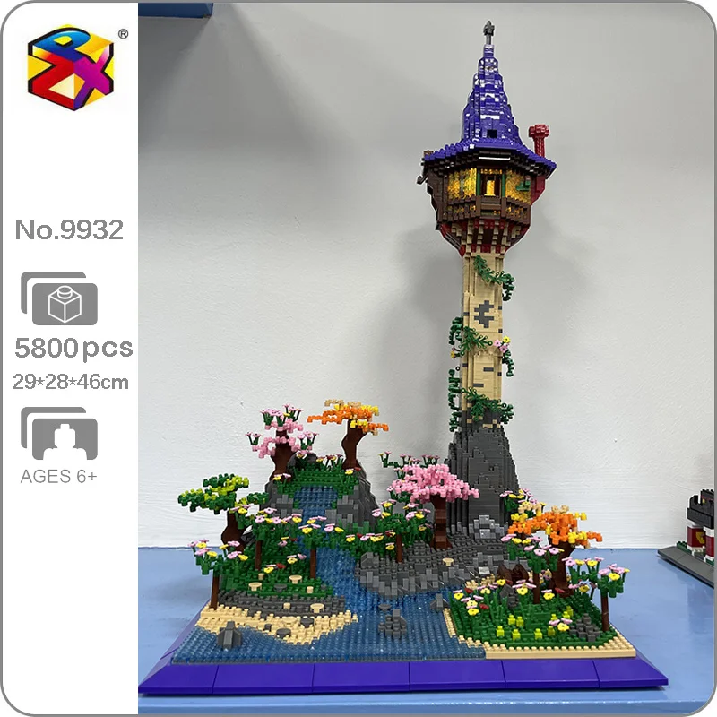 

PZX 9932 World Architecture Magic Castle Lighthouse Garden Tree DIY Mini Diamond Blocks Bricks Building Toy for Children no Box