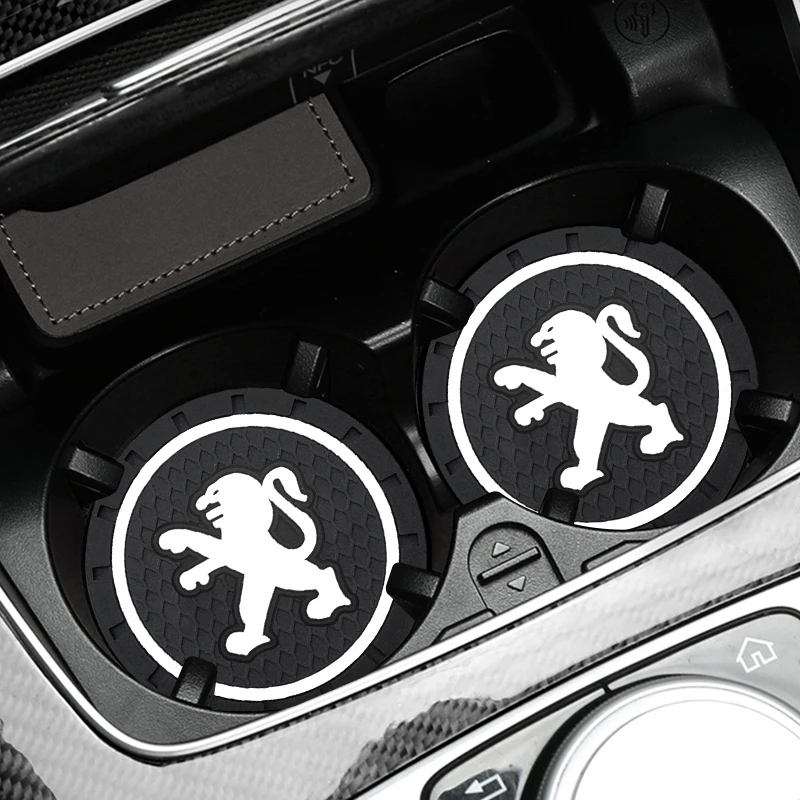 

1/2pcs Fashion Car Coaster Silicone Epoxy Coaster Car Decoration For Peugeot 107 108 206 207 301 3008 307 Etc