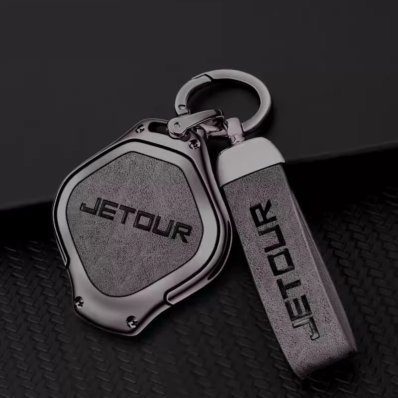 

Leather Car Remote Key Fob Cover Case Protection Shell For Chery Jetour Dashing X-1 Plus DTC IDM 2022 2023 Keychain Accessories