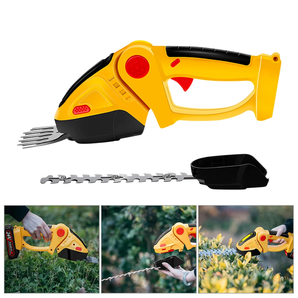 2 In 1 Electric Cordless Household Trimmer Hedge Trimmer Disassembly 24V Weeding Shear Pruning Mower Tool 15000RPM