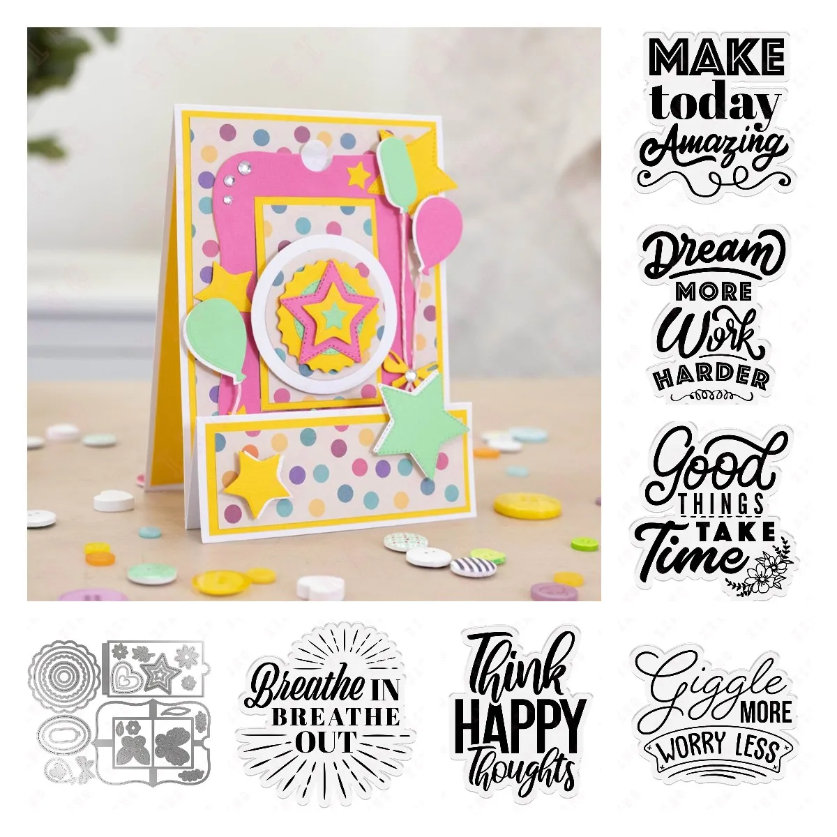 

Diy Craft Album Slide Pop-up Cards Deco Stamp New Today Thoughts Things Reviews Giggle Dream More Breathe out Metal Cutting Dies