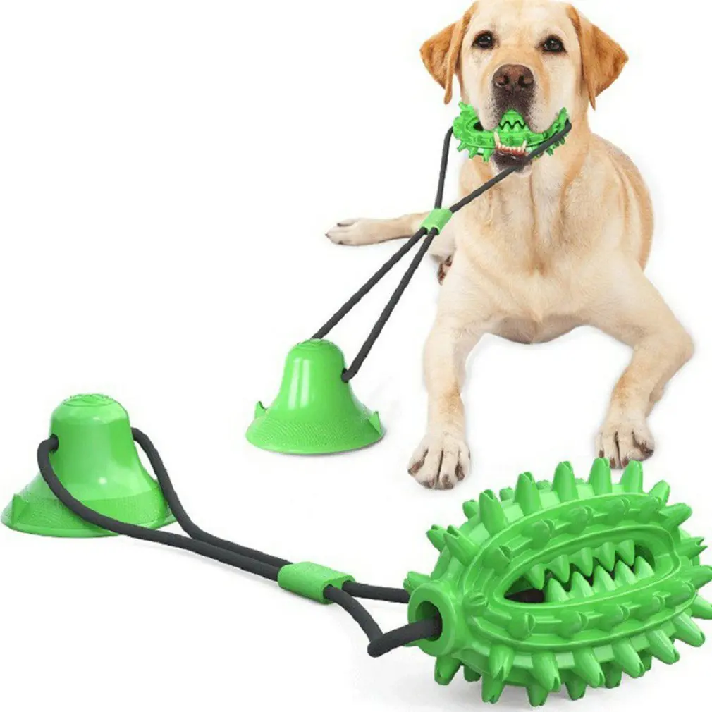 

Dog Toys Pet Puppy Interactive Suction Cup Push TPR Ball Toys Molar Bite Toy Elastic Ropes Dog Tooth Cleaning Chewing Supplies