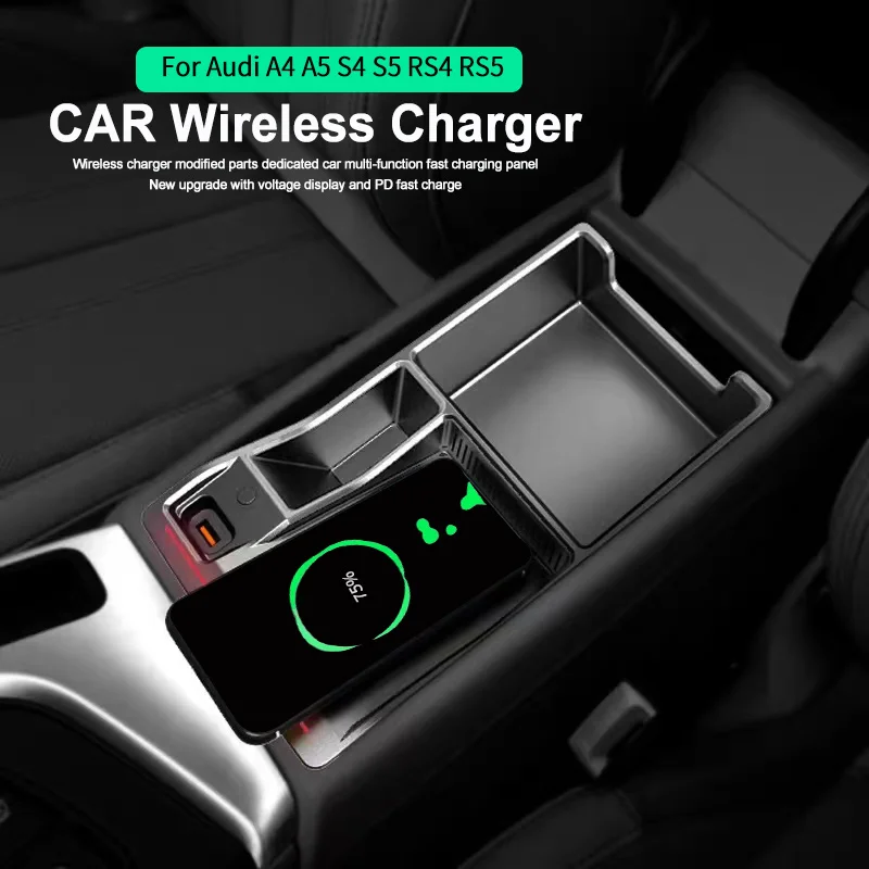 

For Audi A4 B9 A5 S4 S5 2017-2021 Car Wireless Charger Fast Charge mobile phone charger
