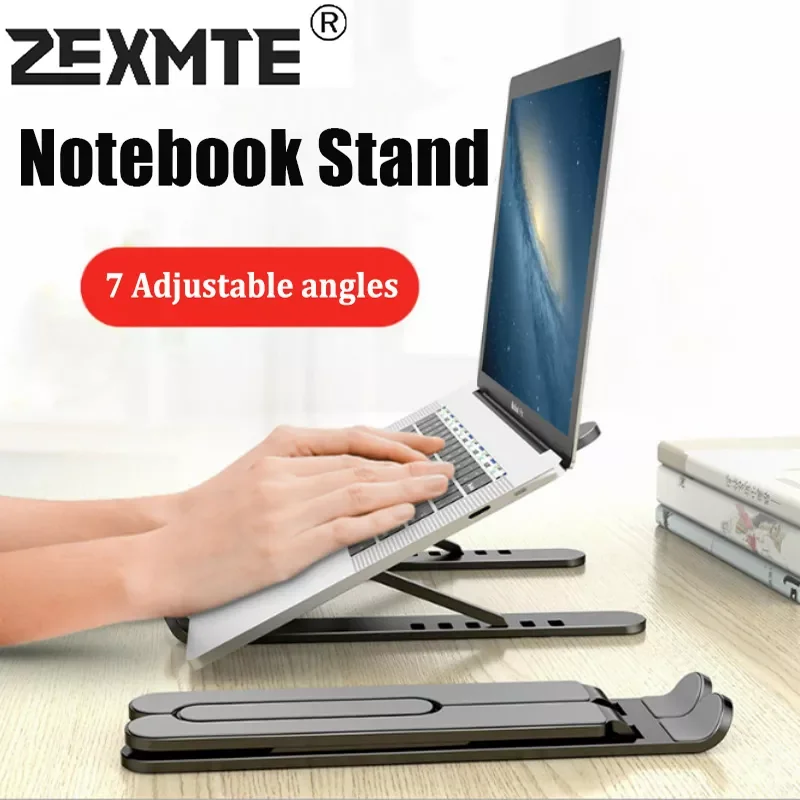 

Zexmte Adjustable Foldable Laptop Stand Non-slip Desktop Holder Notebook Tablet Stands For Notebooks Macbook Pro Air iPad Pro HP