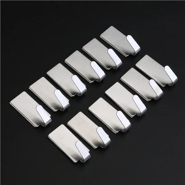 

36 Pcs Adhesive Hooks Hanging Metal Wreath Hanger Heavy Duty Hooks Garland Hooks Outdoor Bracket Towel Hooks Adhesive Hooks