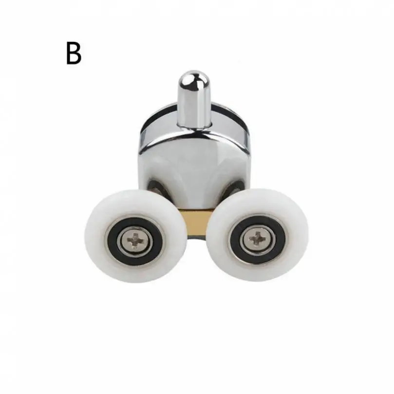 

1 шт., 25 мм, металлические двойные колеса, ролики для душевой двери для стеклянного отверстия от 0,47 до 0,55 дюйма с баммарами, винт