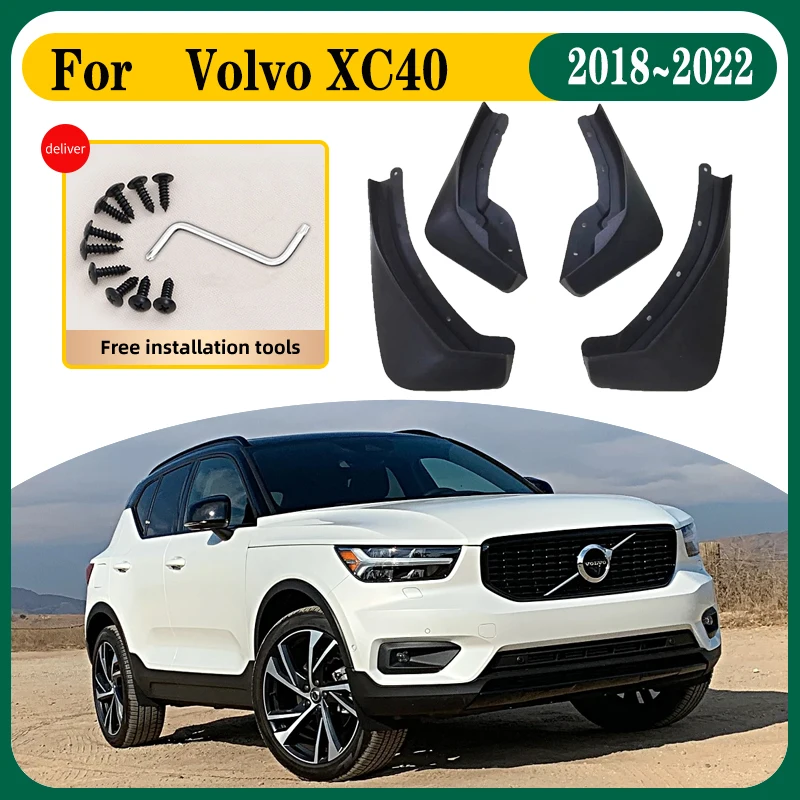 

Автомобильные брызговики для Volvo XC40 2019, аксессуары 2018 ~ 2022, автомобильные брызговики, брызговики, передние и задние крылья, аксессуары