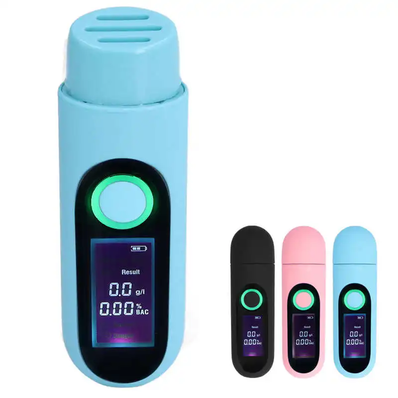 

Alcohol Tester LCD 3 Color Display USB Charging Blowing Contactless Testing for Professional Use Alcohol Breathalyzer