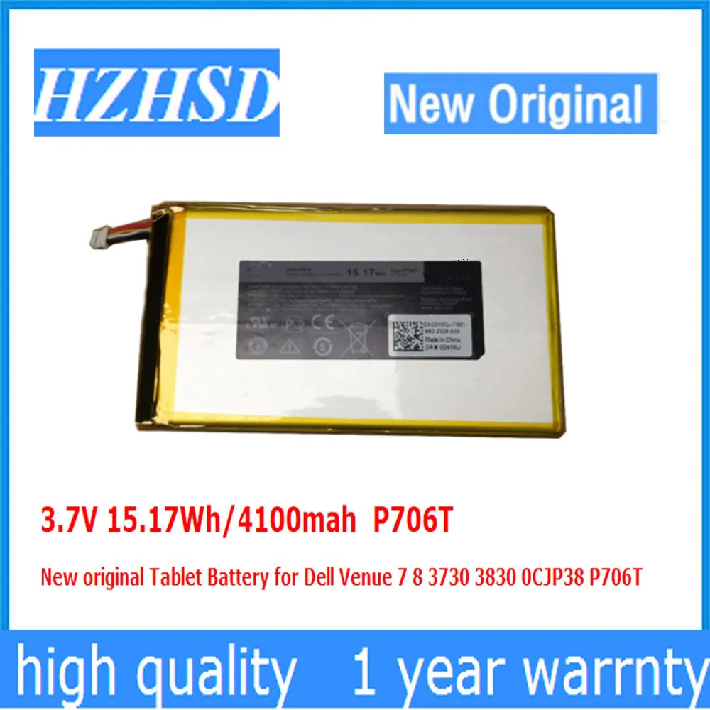 Новый оригинальный аккумулятор для планшета Dell Venue 7 8 3,7 4100 0CJP38 P706T, 3730 в, 3830 Втч/мАч