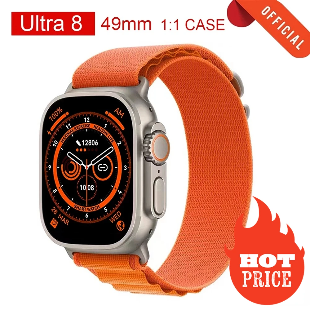 

2023 Smart Watch Ultra Series 8 NFC Smartwatch Men Women Bluetooth Calls Wireless Charging Fitness Bracelet 2 Inch HD Screen