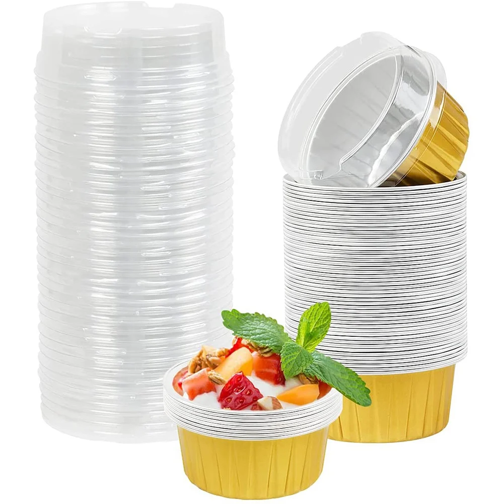 

Фольгированные вкладыши для капкейков с крышками, фольгированные вкладыши для маффинов, чашки для капкейков, обертки для капкейков, чашка д...