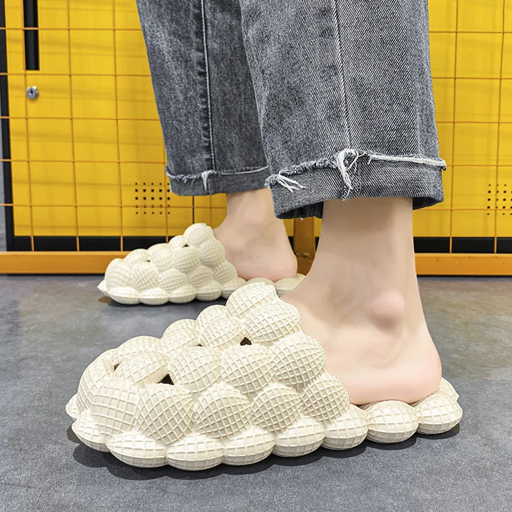 

Women Shoes Plus Sizes 46 47 48 Massager Slippers Lychee Bubble Sandals Mens Beach Slides Shower Slippers Bedroom House Sandals