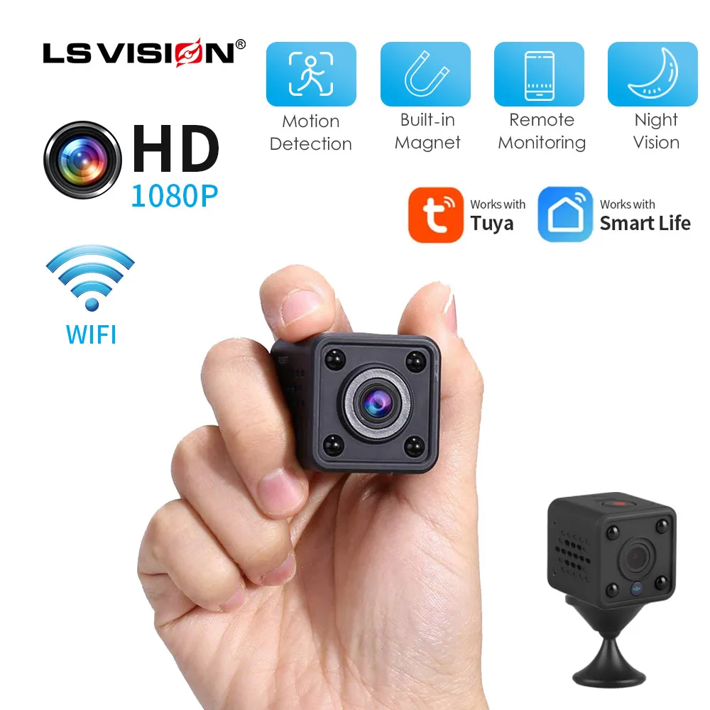 

Мини-камера видеонаблюдения LS VISION 1080P Tuya, Wi-Fi, 2 МП