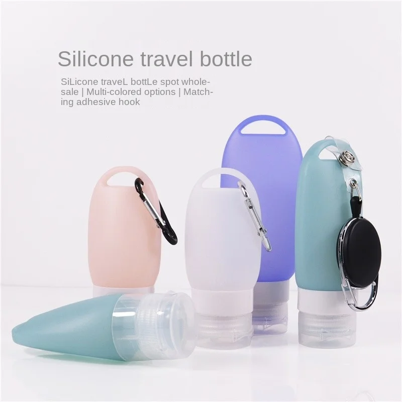 

Пустая бутылка для ключей, переносной пластиковый силиконовый контейнер для жидкости для лосьона 40/60 мл, пурпурные многоразовые бутылки