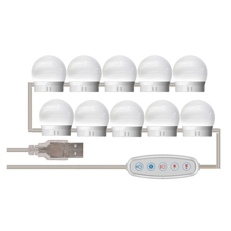 

Led Touch Dimming Vanity Dressing Table Lamp Bulb Make Up Mirror Wall Lamp USB 12V Hollywood