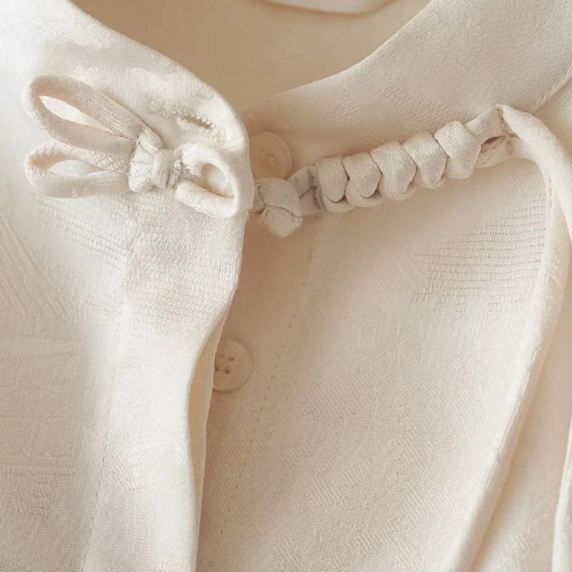 Винтажная приталенная женская рубашка на пуговицах в китайском стиле Топ с