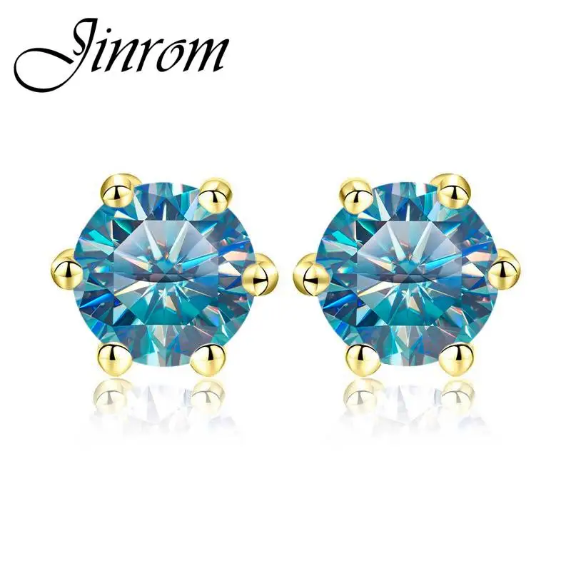 

Женские классические серьги Jinrom из серебра 0,5 пробы с муассанитом-2 карата