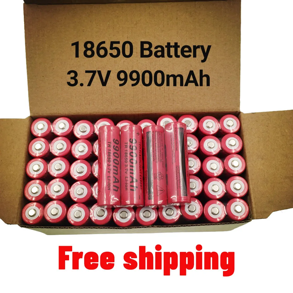 New  original rechargeable 9900 MAH lithium battery 3.7 V 9900 MAH para18650 30A toy flashlight+Free shopping