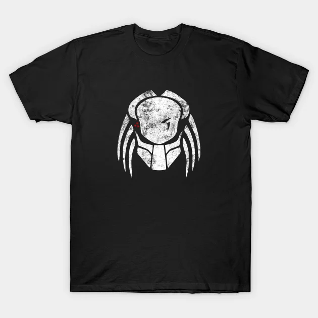 2021 Men/Women's Summer Black Street Fashion Hip Hop Predator's white mask T-shirt Cotton Tees Short Sleeve Tops