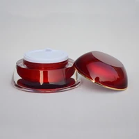 15g30g capacity red color pagoda shape acrylic material cream bottleacrylic cream bottle jar with spacer and alumite cap