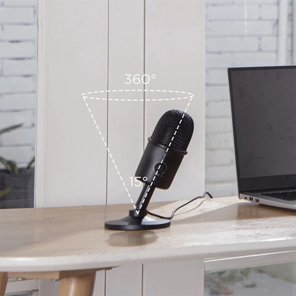 

Live Streaming Gaming Video Chatting Condenser Microphone Music Recording Portable Tabletop Computer Laptop USB Mic