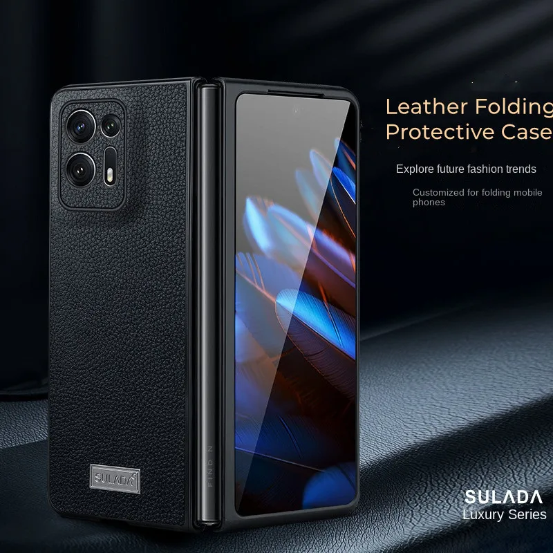 

For OPPO Find N2 Case SULADA Luxury Litchi Pattern All-inclusive Leather Case Suitable for OPPO Find N Folding Screen Shell