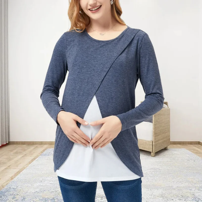 Maternity Clothes Breastfeeding T-shirt Maternity Tops Nursing Shirt Breastfeeding Pregnancy Pregnant Woman Clothing Long Sleeve