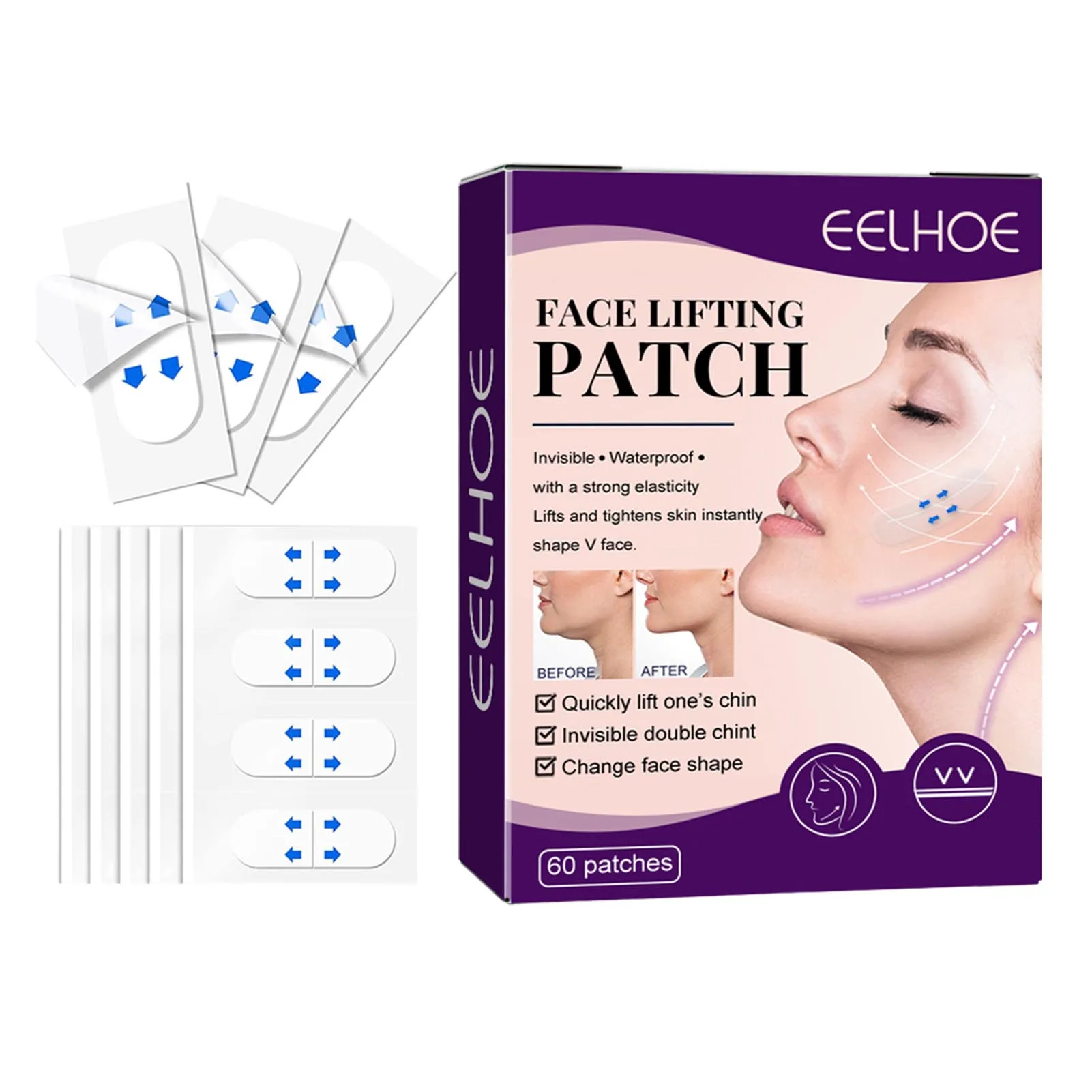 

Face Lift Tape Face Lift Stickers Flexible Comfortable To Wear Use Make-up Face Neck Chin Lift Tools For Gifts For Girls Women