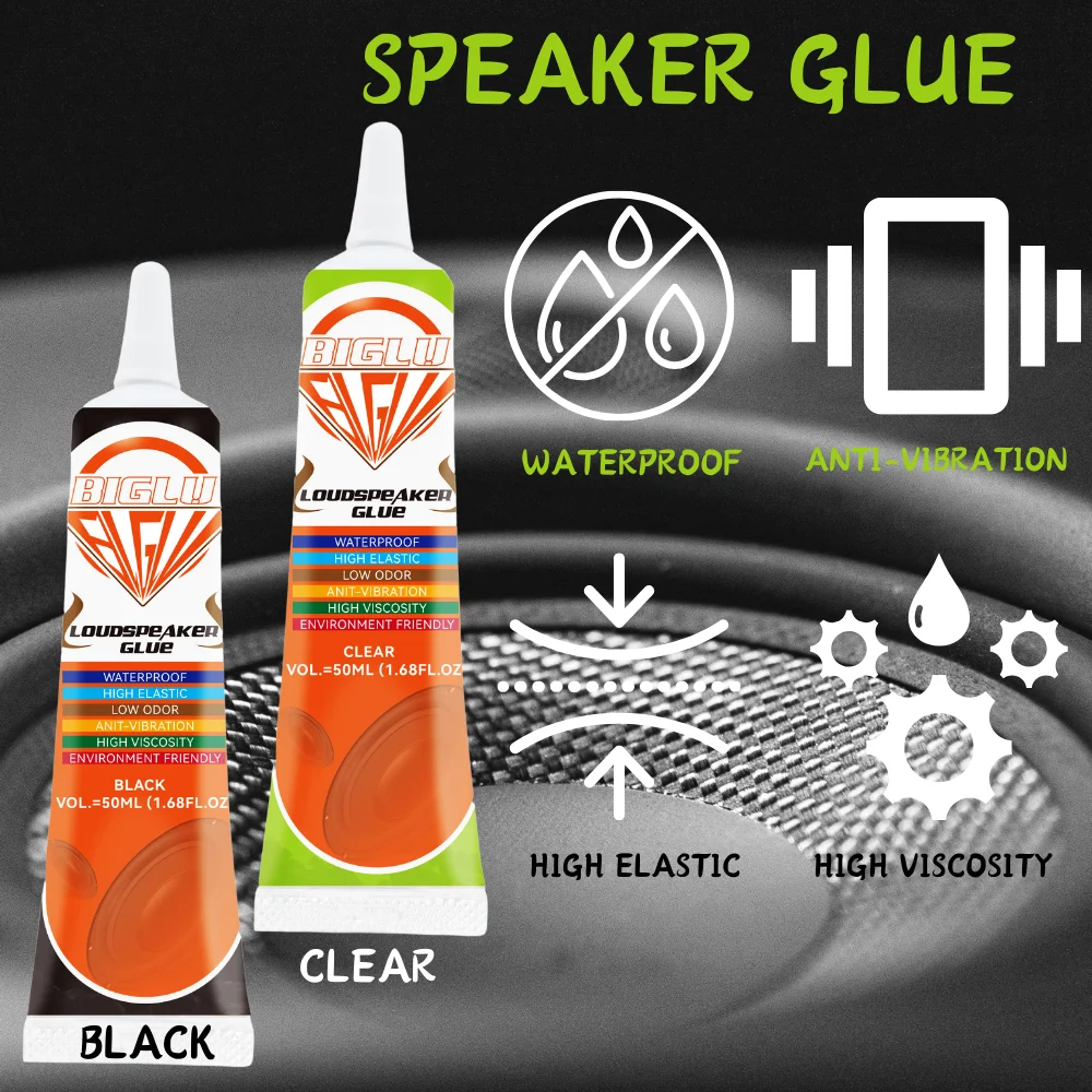 

BIGLU клей для динамиков 15/50 мл черный/прозрачный