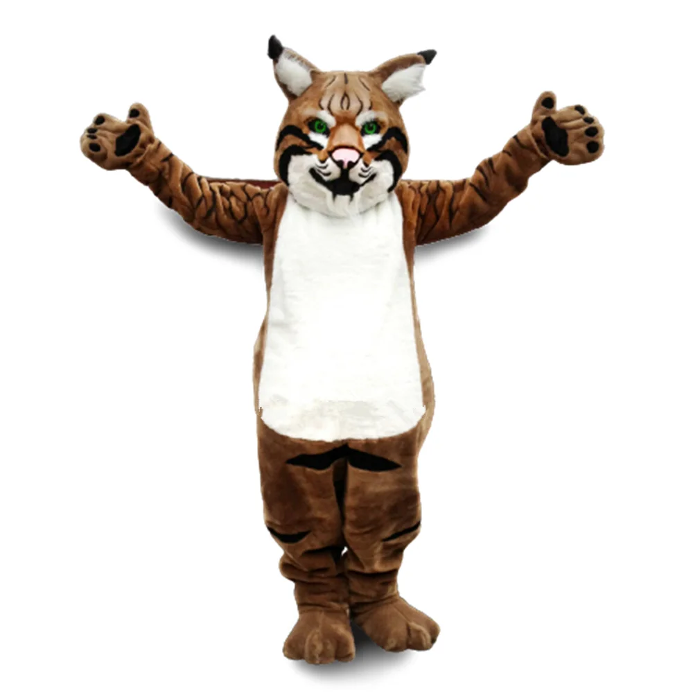 Пушистый костюм-талисман Bobcat костюм для Хэллоуина Рождества карнавала пушистое