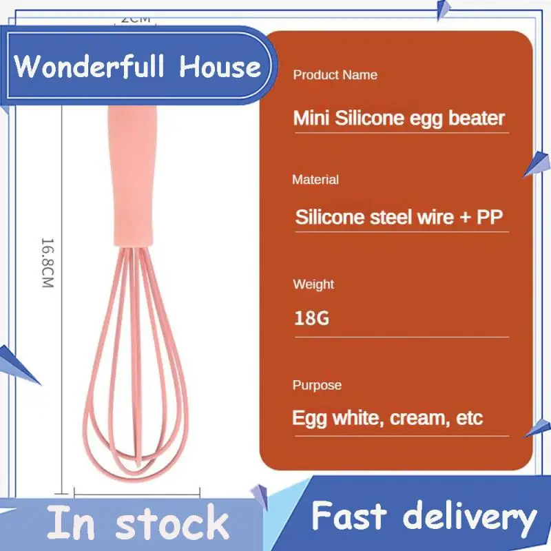 

Green Beautiful Color Whisk Stainless Steel Manual Egg Beater Multifunctional Available Egg White Frother Houseware Pink