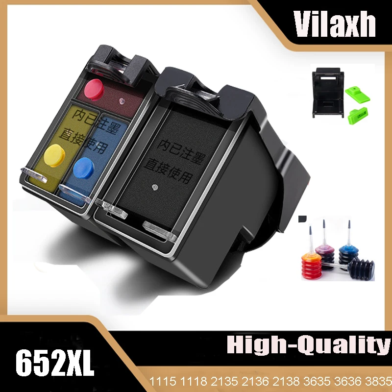 

Vilaxh 652XL 652 Ink Cartridge Replacement for HP 652 XL for HP Deskjet 1115 1118 2135 2136 2138 3635 3636 3835 4535