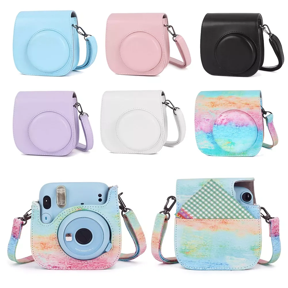 

Fujifilm Instax Mini 11 Instant Film Camera PU Leather Bag Cover Portable Instant Camera Protective Case with Shoulder Strap