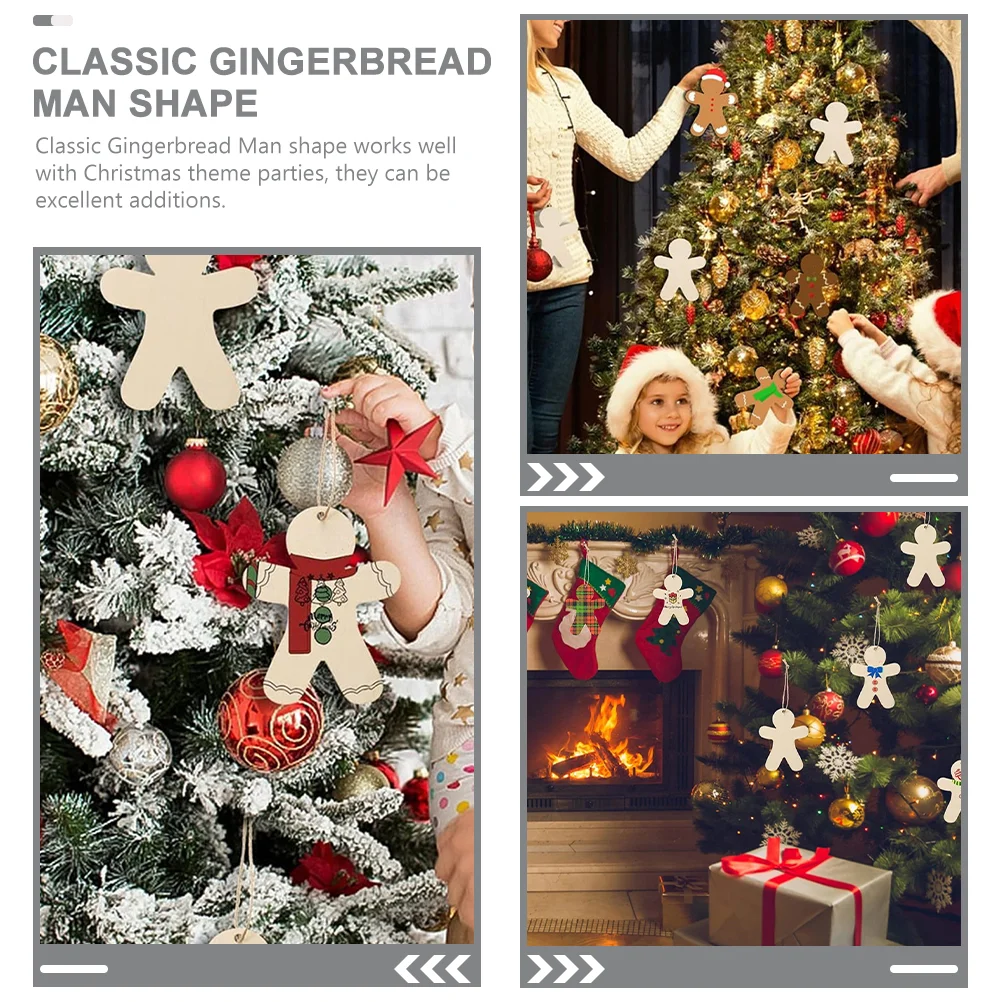 20 комплектов украшений для рождественской елки деревянная бирка неокрашенные