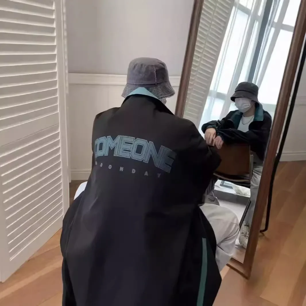 Trendy Autumn Men's Jacket Loose-Fit American Style Vintage Color Blocking High-End Casual Clothing For Teens |