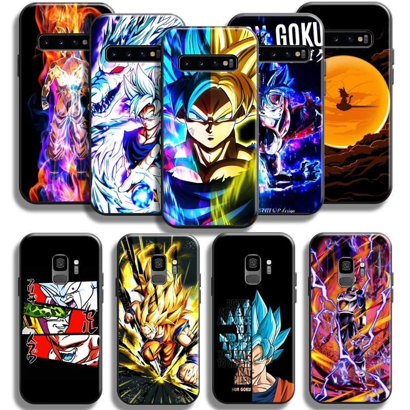 

Dragon Ball Goku Phone Case For Samsung Galaxy S10 5G S9 S8 Plus S10 Lite S10E Back Silicone Cover Coque Black Liquid Silicon